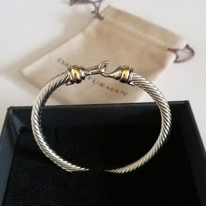🌷 David Yurman 5mm Cable Buckle Bracelet with 18k